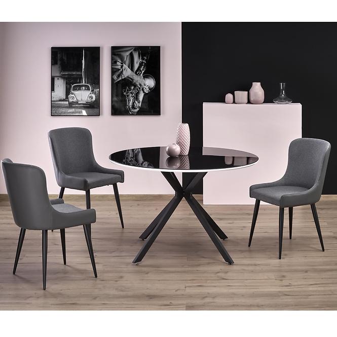 Stôl Avelar 120 Sklo/Mdf/Oceľ – Čierna/Biely