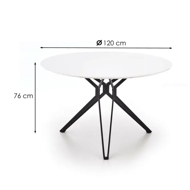 Stôl Pixel 120 Mdf/Oceľ – Biely/Čierna,2