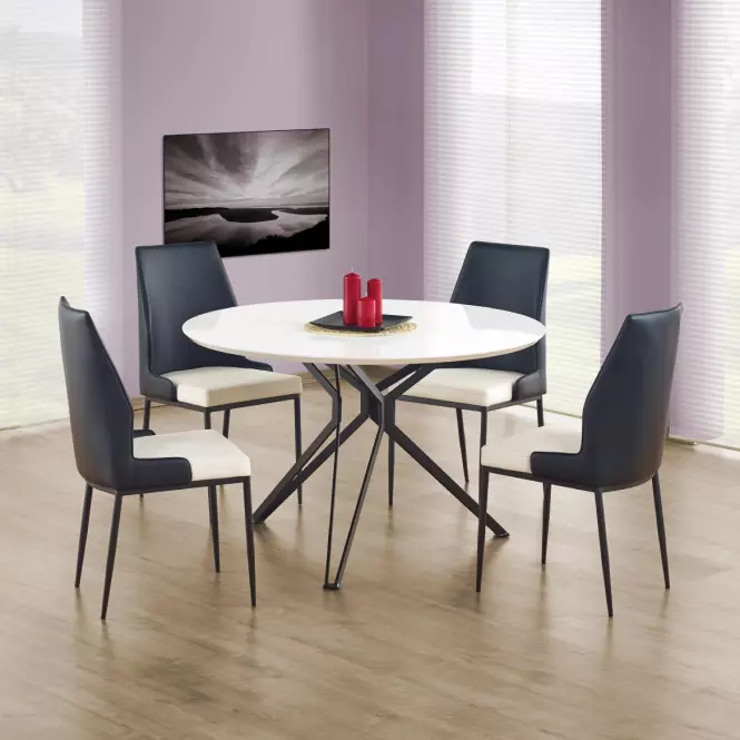 Stôl Pixel 120 Mdf/Oceľ – Biely/Čierna