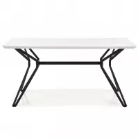 Stôl Pascal 160 Mdf/Oceľ – Biely/Čierna