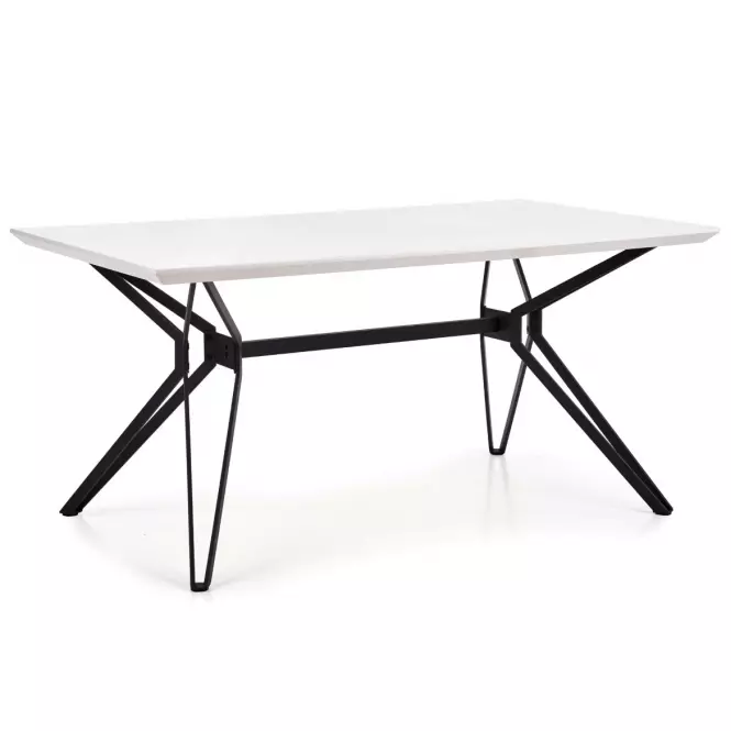 Stôl Pascal 160 Mdf/Oceľ – Biely/Čierna