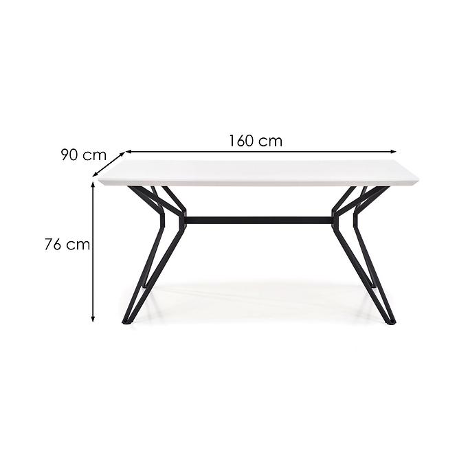 Stôl Pascal 160 Mdf/Oceľ – Biely/Čierna,4