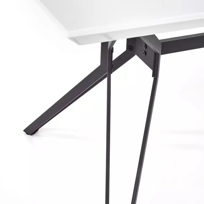 Stôl Pascal 160 Mdf/Oceľ – Biely/Čierna