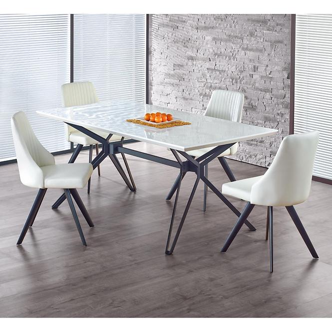 Stôl Pascal 160 Mdf/Oceľ – Biely/Čierna,7