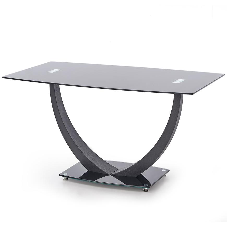 Stôl Anton 140 Sklo/Oceľ – Čierna