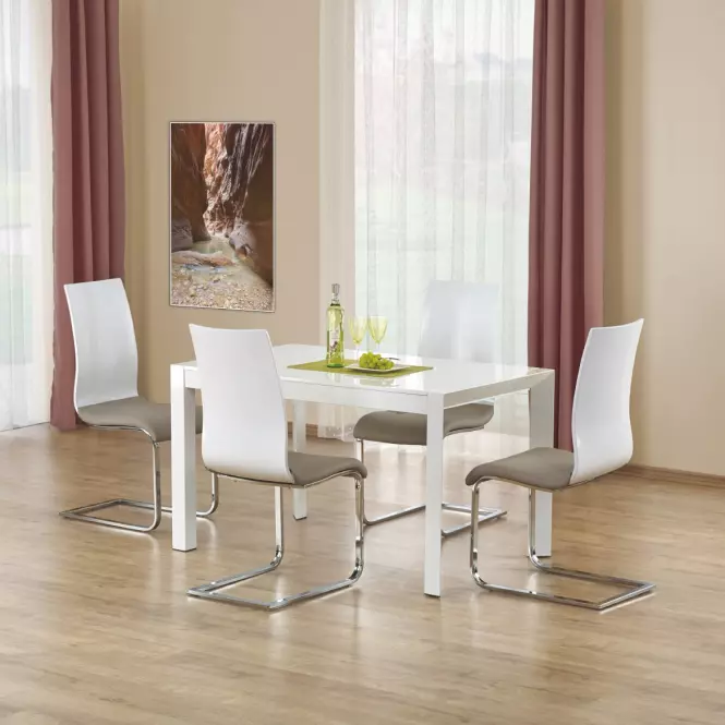 Rozkladací stôl Stanford Xl 130/250x80cm Mdf/Oceľ – Biely