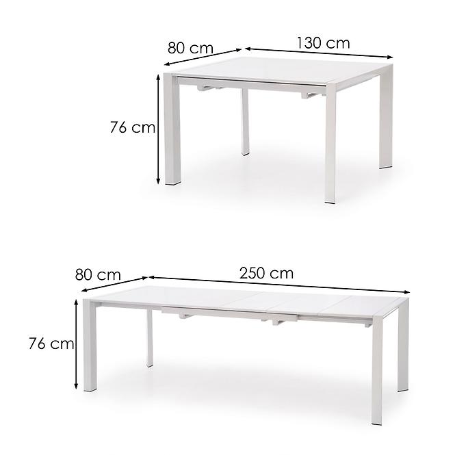 Rozkladací stôl Stanford Xl 130/250x80cm Mdf/Oceľ – Biely,6