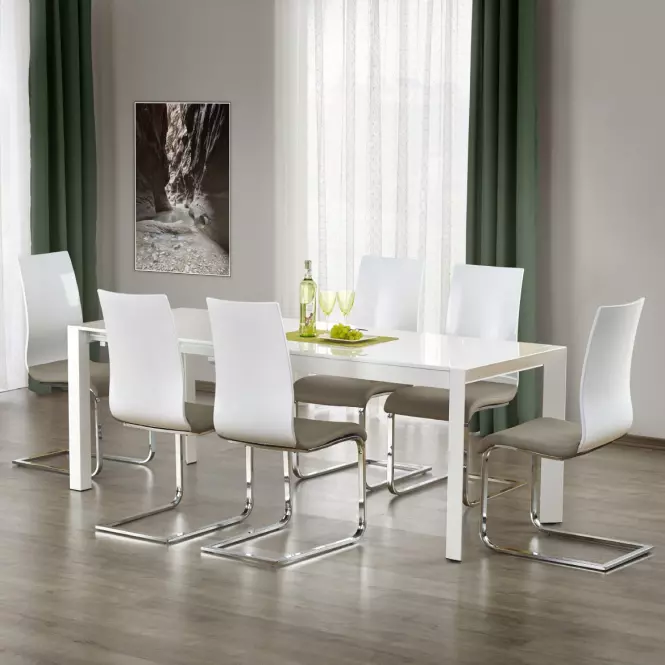 Rozkladací stôl Stanford Xl 130/250x80cm Mdf/Oceľ – Biely