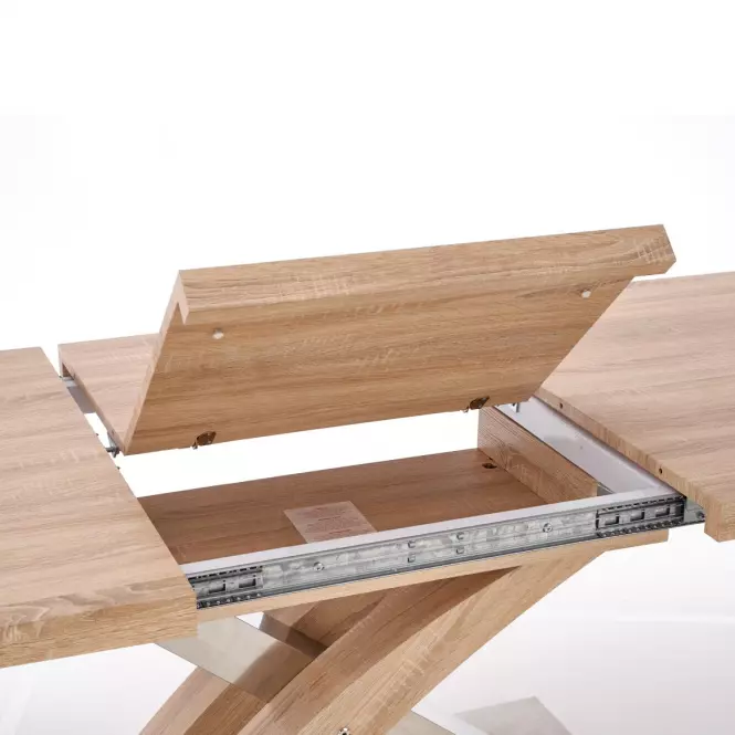Rozkladací stôl Sandor 160/220x90cm  Mdf/Oceľ – Sonoma