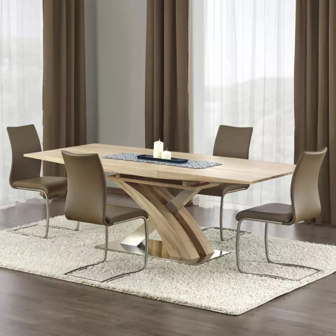 Rozkladací stôl Sandor 160/220x90cm  Mdf/Oceľ – Sonoma