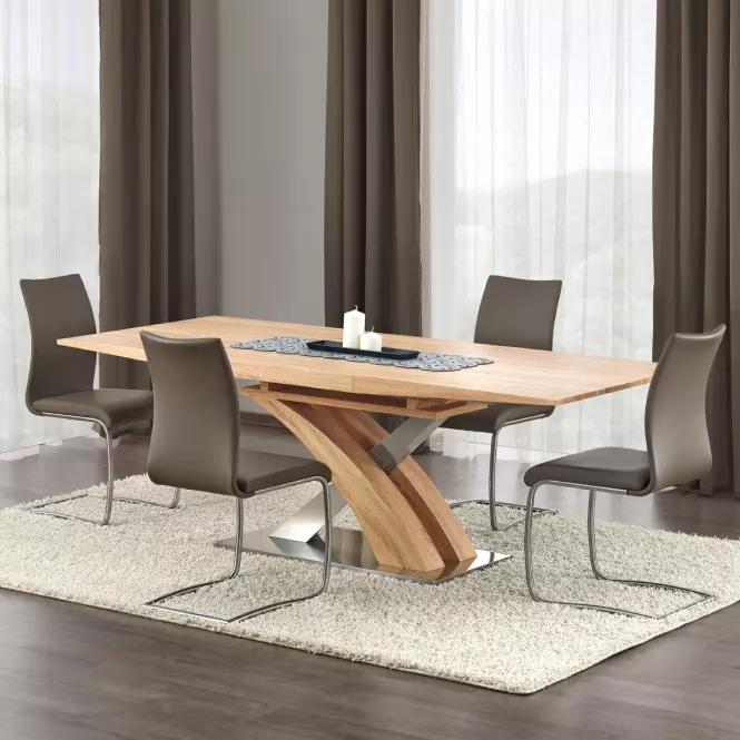 Rozkladací stôl Sandor 160/220x90cm  Mdf/Oceľ – Dub Zlatá