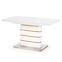 Rozkladací stôl Toronto 140/180x80cm Mdf/Sklo/Oceľ – Biely/Dub Zlatá