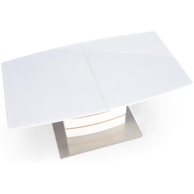 Rozkladací stôl Toronto 140/180x80cm Mdf/Sklo/Oceľ – Biely/Dub Zlatá