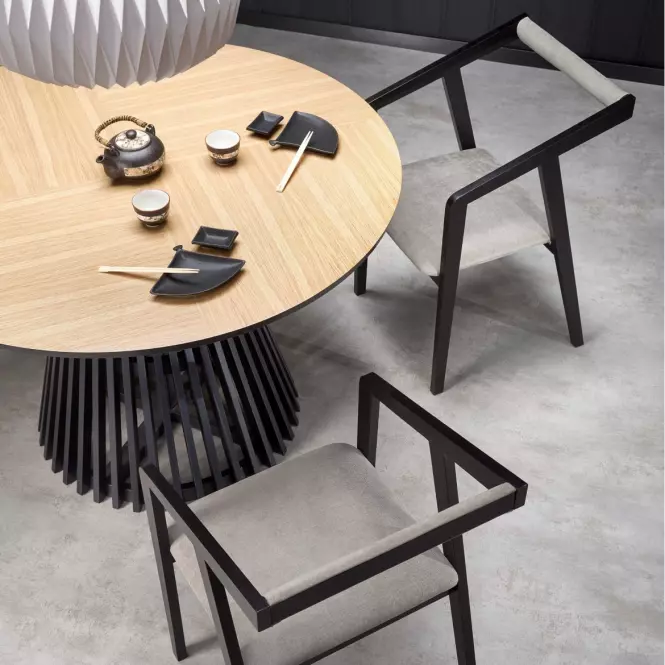 Stôl Miyaki 120 Mdf/Drevo – Dub Naturalny/Čierna