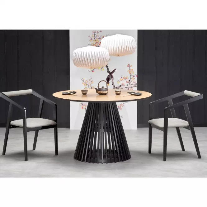 Stôl Miyaki 120 Mdf/Drevo – Dub Naturalny/Čierna