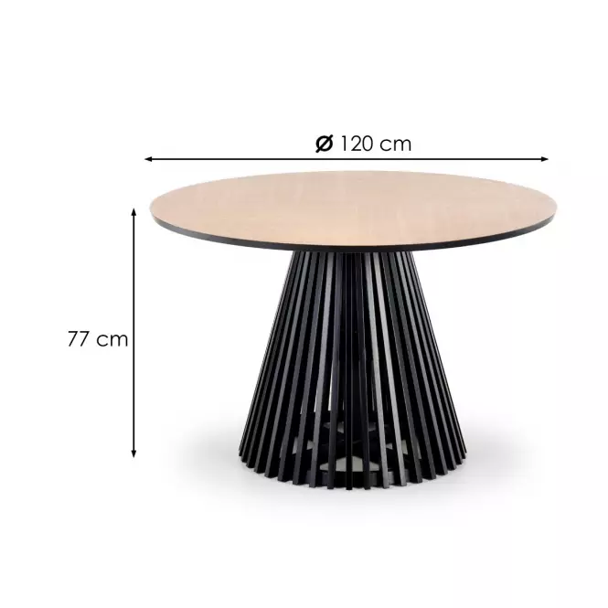 Stôl Miyaki 120 Mdf/Drevo – Dub Naturalny/Čierna