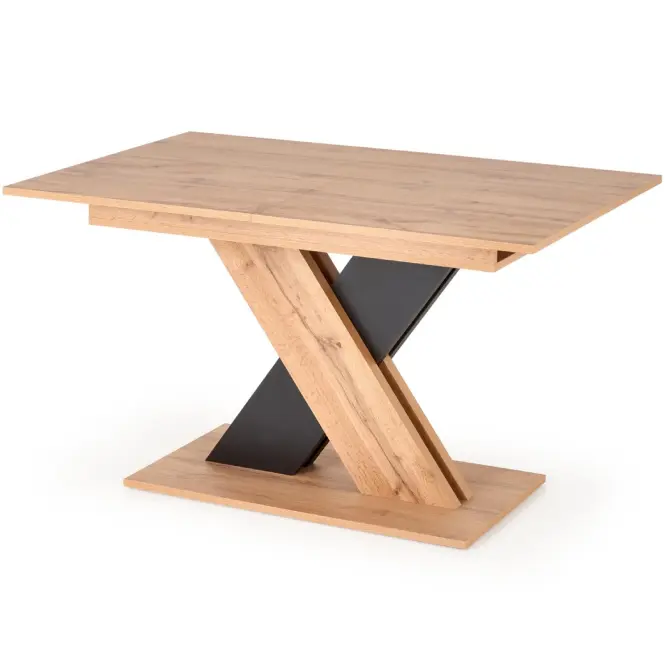 Rozkladací stôl Xarelto 130/175x85cm– Dub Wotan/Čierna,2