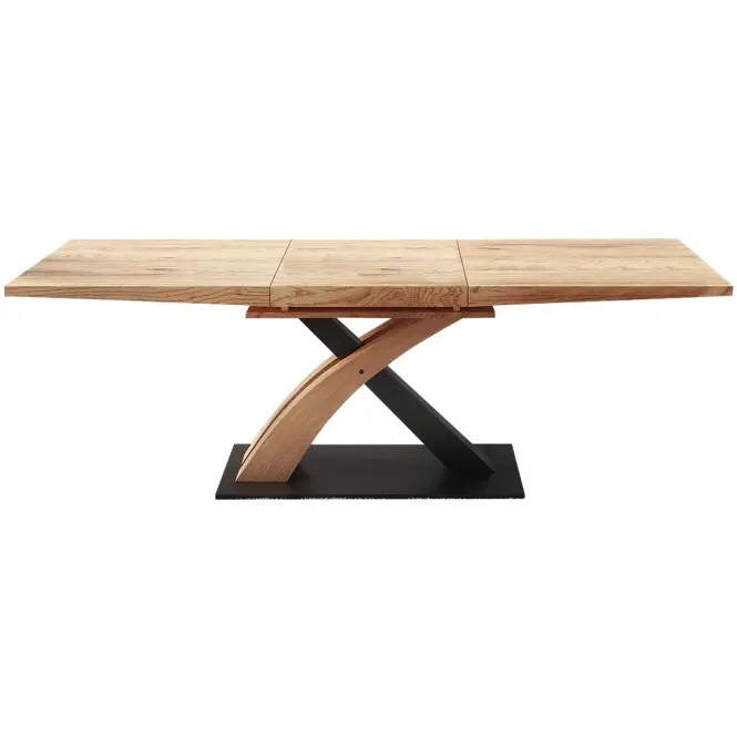 Rozkladací stôl Sandor 3 160/220x90cm  Mdf/Oceľ – Dub Zlatá/Čierna,2