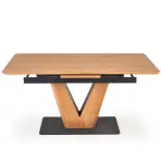 Rozkladací stôl Umberto 160/200x90cm Mdf/Oceľ – Dub Naturalny/Čierna