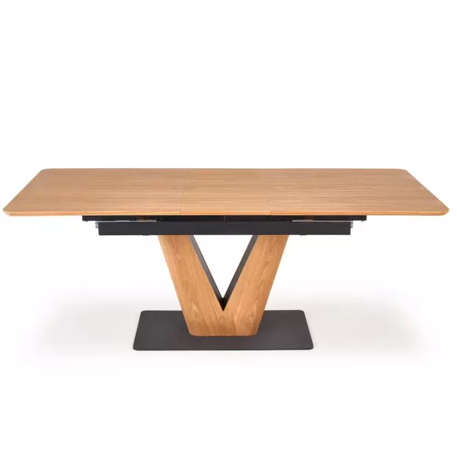Rozkladací stôl Umberto 160/200x90cm Mdf/Oceľ – Dub Naturalny/Čierna,2