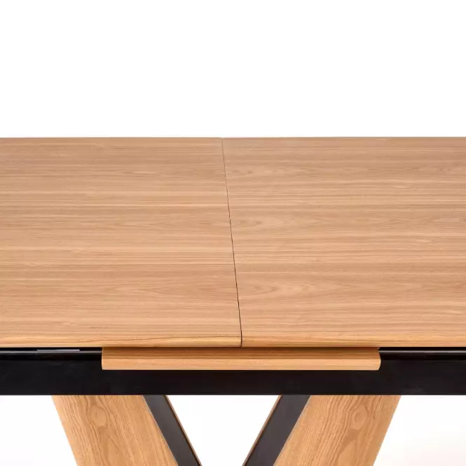 Rozkladací stôl Umberto 160/200x90cm Mdf/Oceľ – Dub Naturalny/Čierna,6