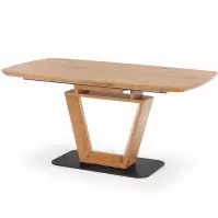Rozkladací stôl Blacky 160/220x90cm Mdf/Oceľ – Dub Zlatá/Čierna