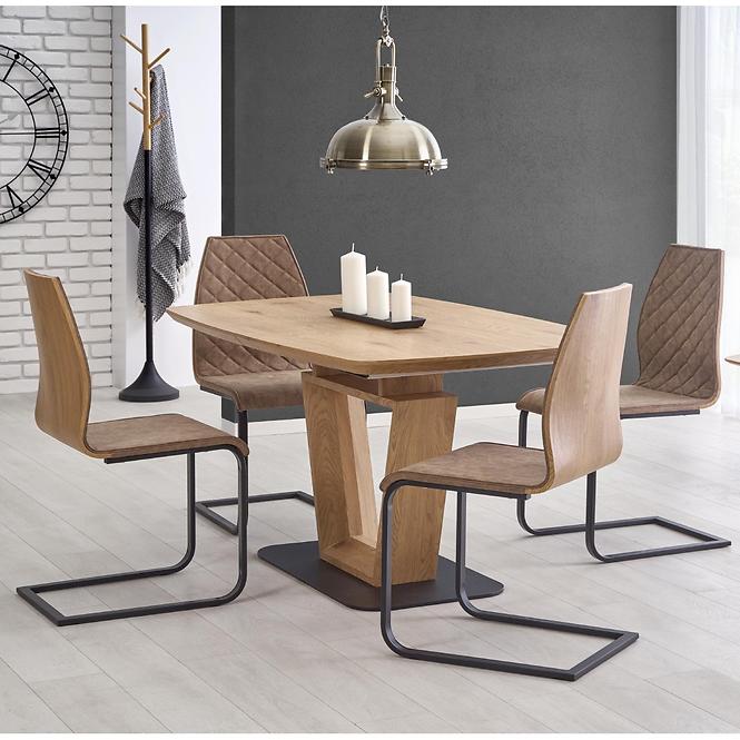 Rozkladací stôl Blacky 160/220x90cm Mdf/Oceľ – Dub Zlatá/Čierna