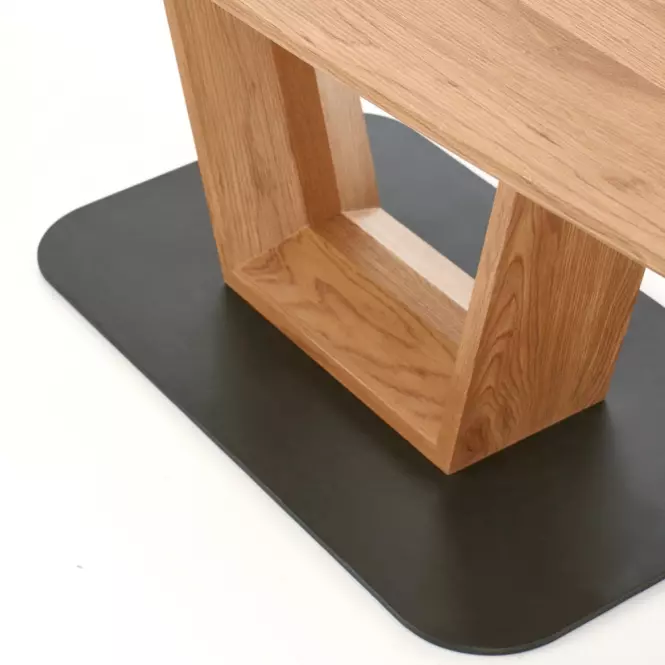 Rozkladací stôl Blacky 160/220x90cm Mdf/Oceľ – Dub Zlatá/Čierna