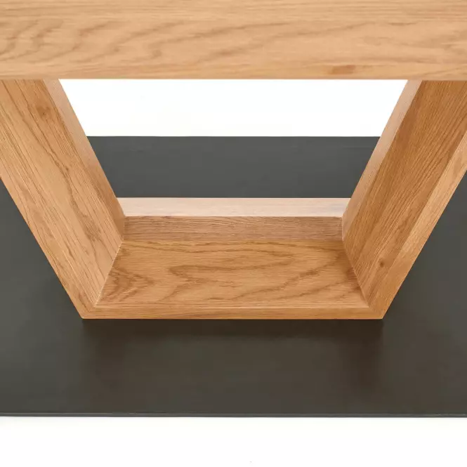 Rozkladací stôl Blacky 160/220x90cm Mdf/Oceľ – Dub Zlatá/Čierna