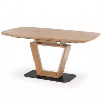 Rozkladací stôl Blacky 2 160/220x90cm Mdf/Oceľ – Dub Naturalny/Čierna