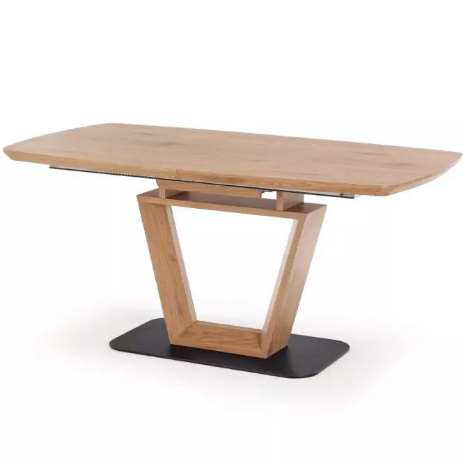 Rozkladací stôl Blacky 2 160/220x90cm Mdf/Oceľ – Dub Naturalny/Čierna