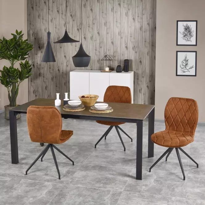 Rozkladací stôl Horizon 120/180x85cm keramika/oceľ – humo/čierna