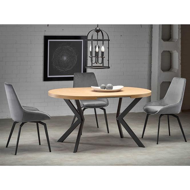 Rozkladací stôl Peroni 100/250x100cm Płyta/Oceľ – Dub Zlatá/Čierna