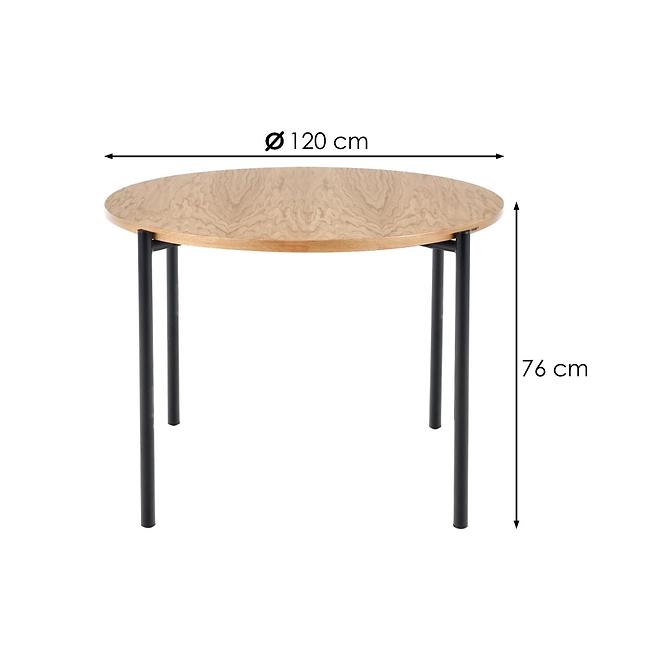Stôl Morgan 120 Mdf/Oceľ – Dub Zlatá/Čierna