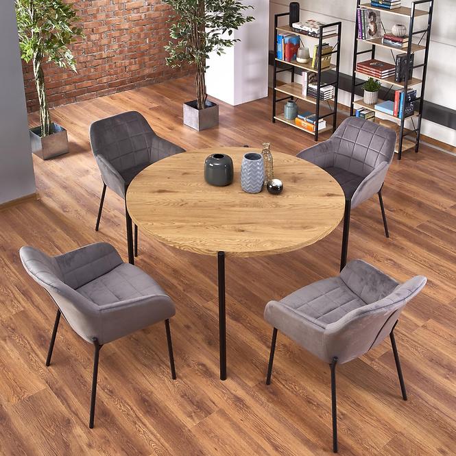 Stôl Morgan 120 Mdf/Oceľ – Dub Zlatá/Čierna