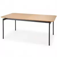 Rozkladací stôl Smart 170/250x100cm Mdf/Oceľ – Dub Naturalny/Čierna