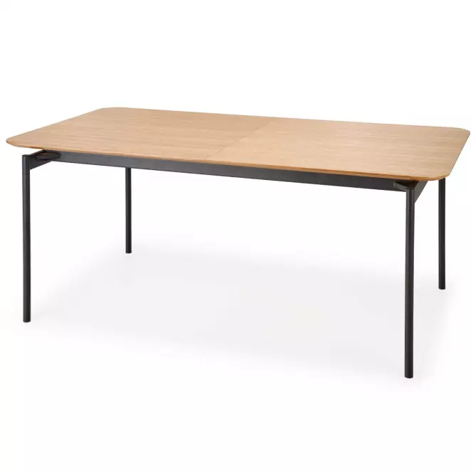 Rozkladací stôl Smart 170/250x100cm Mdf/Oceľ – Dub Naturalny/Čierna