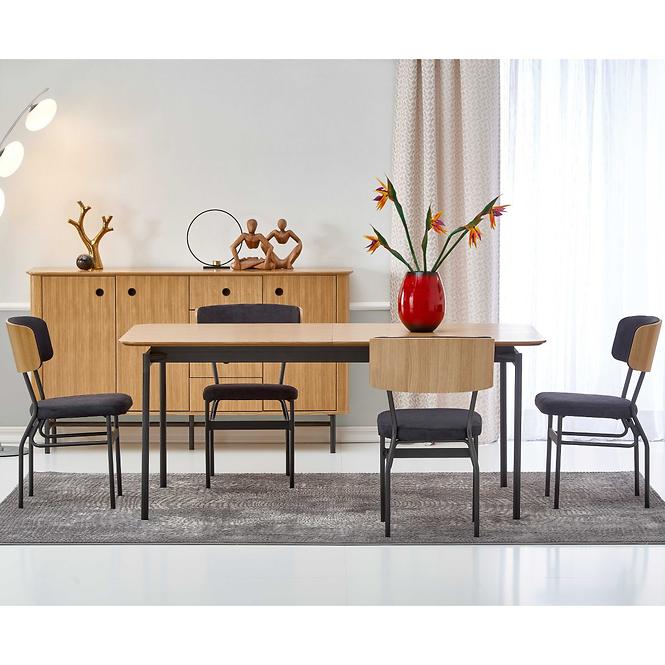 Rozkladací stôl Smart 170/250x100cm Mdf/Oceľ – Dub Naturalny/Čierna