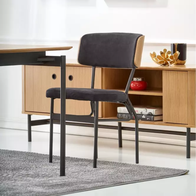 Rozkladací stôl Smart 170/250x100cm Mdf/Oceľ – Dub Naturalny/Čierna