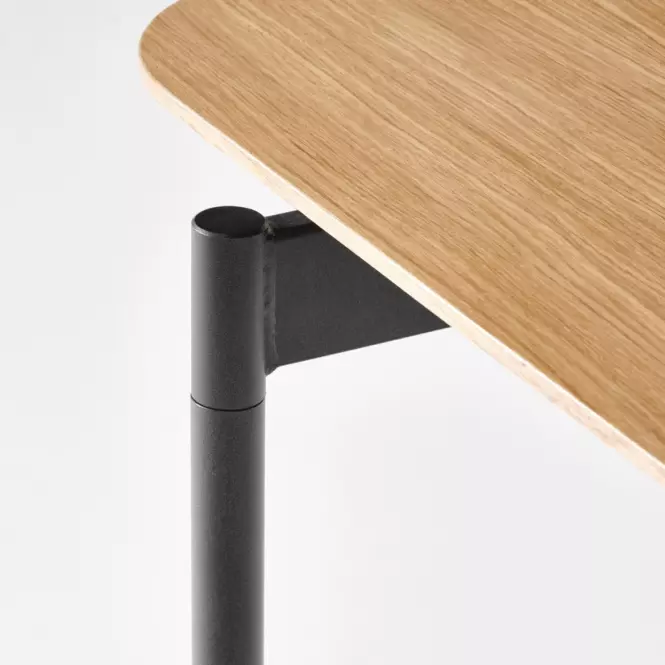 Rozkladací stôl Smart 170/250x100cm Mdf/Oceľ – Dub Naturalny/Čierna