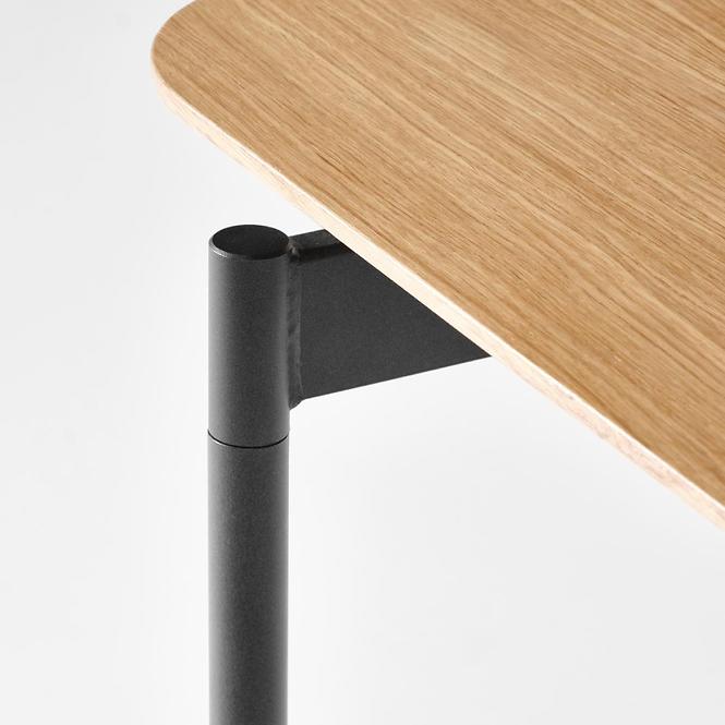 Rozkladací stôl Smart 170/250x100cm Mdf/Oceľ – Dub Naturalny/Čierna,7