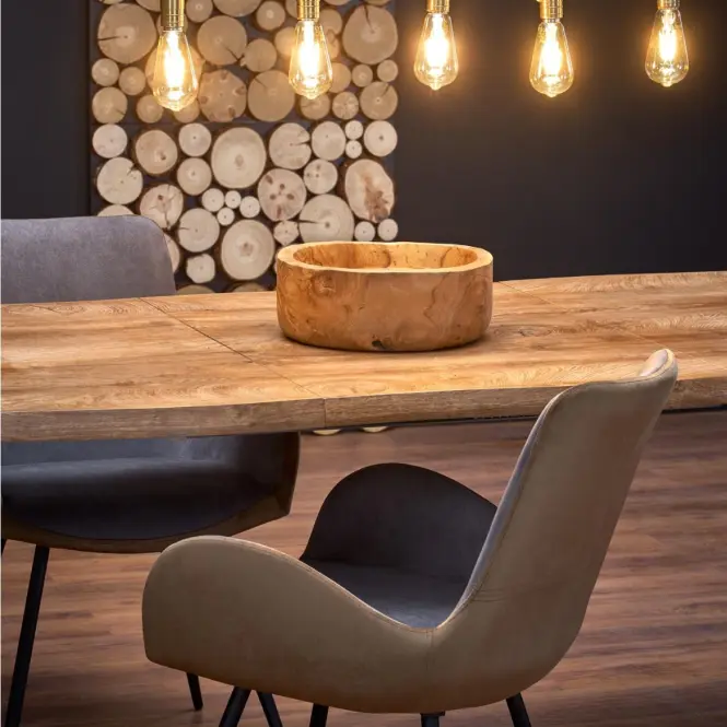 Rozkladací stôl Dickson 120/180x80cm Mdf/Drevo – Dub Naturalny/Čierna,14