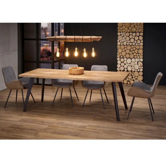 Rozkladací stôl Dickson 120/180x80cm Mdf/Drevo – Dub Naturalny/Čierna,17