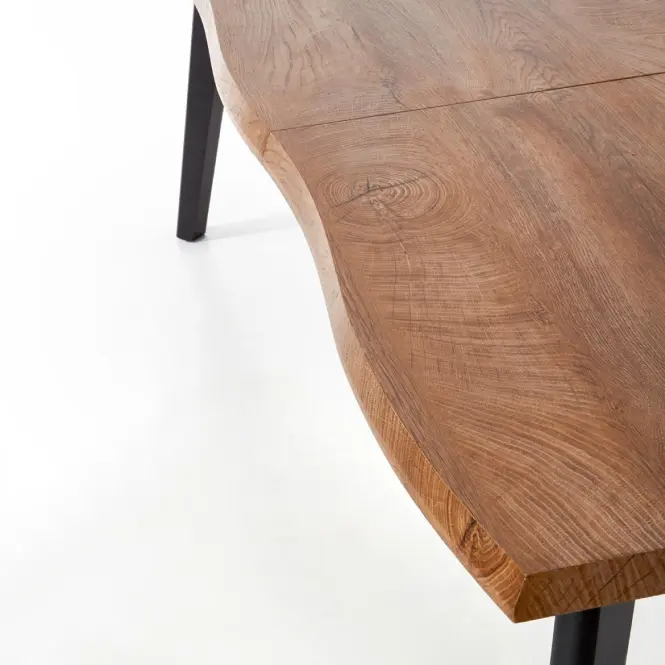 Rozkladací stôl Dickson 120/180x80cm Mdf/Drevo – Dub Naturalny/Čierna,8