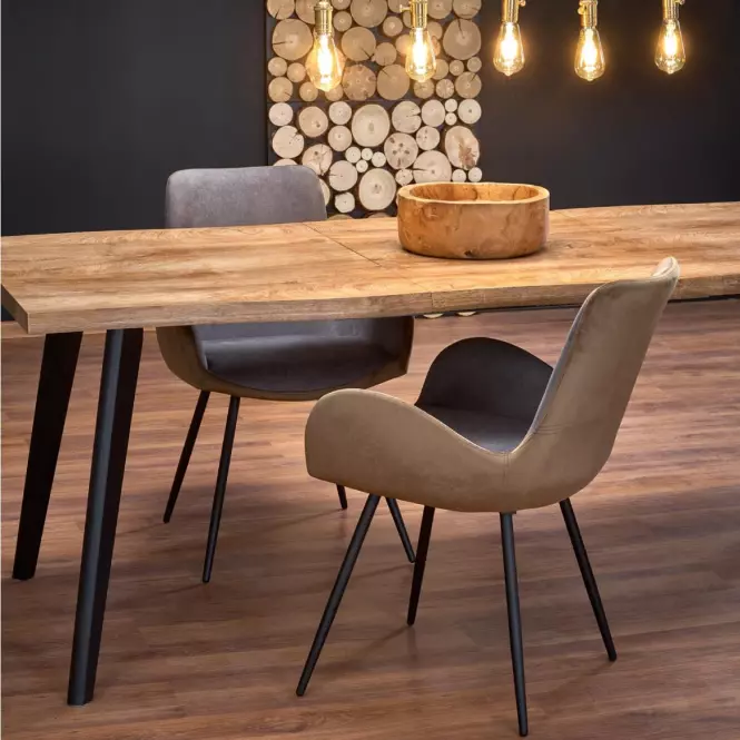 Rozkladací stôl Dickson 150/210x90cm  Mdf/Drevo – Dub Naturalny/Čierna