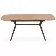 Rozkladací stôl Gustavo 140/180x80cm Mdf/Oceľ – Dub Zlatá/Čierna