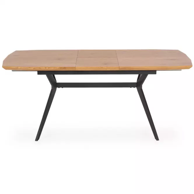 Rozkladací stôl Gustavo 140/180x80cm Mdf/Oceľ – Dub Zlatá/Čierna