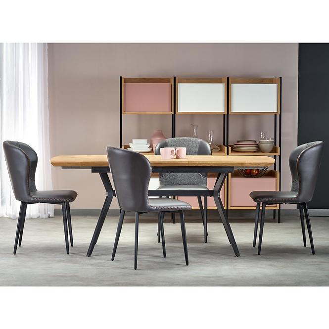 Rozkladací stôl Gustavo 140/180x80cm Mdf/Oceľ – Dub Zlatá/Čierna