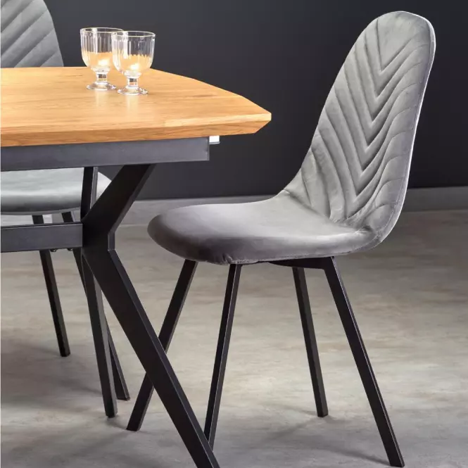 Rozkladací stôl Gustavo 140/180x80cm Mdf/Oceľ – Dub Zlatá/Čierna