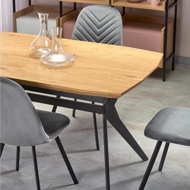 Rozkladací stôl Gustavo 140/180x80cm Mdf/Oceľ – Dub Zlatá/Čierna,17